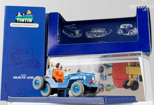 ATLAS TINTIN CAR # 1 Blue Willies Jeep - Destination Moon Herge model Voiture 1/43 Scale