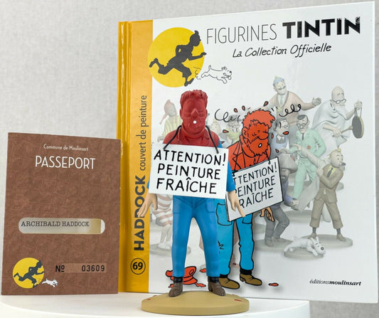 Tintin Figurines Officielle # 69 Haddock in Red Paint: Moon ML Resin Figure