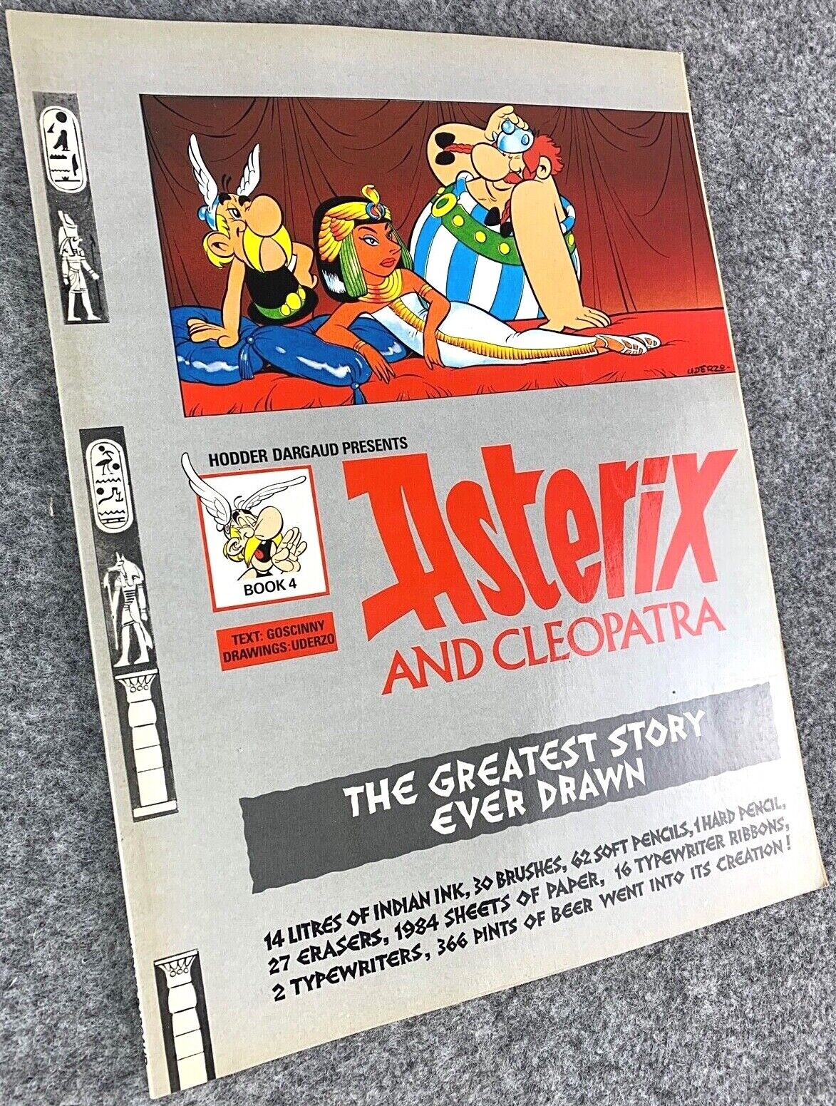 Asterix & Cleopatra - 1980s Hodder/Dargaud UK Edition Paperback Book Uderzo