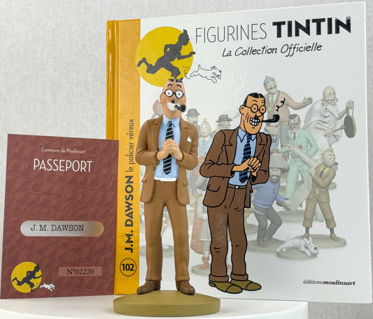 Tintin Figurines Officielle # 102 JM Dawson: Blue Lotus ML Resin Model Figure