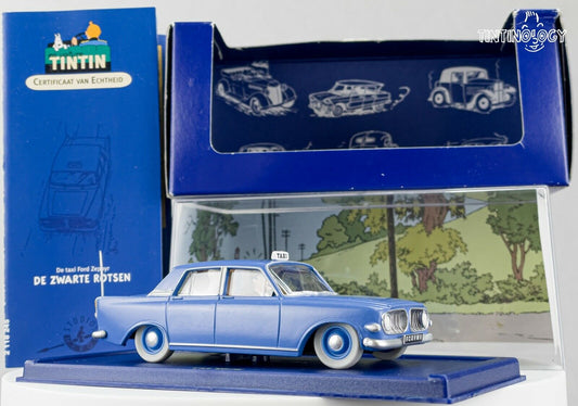 ATLAS TINTIN CAR # 45 Ford Zephyr - Black Island Herge model 1/43 Scale Voiture