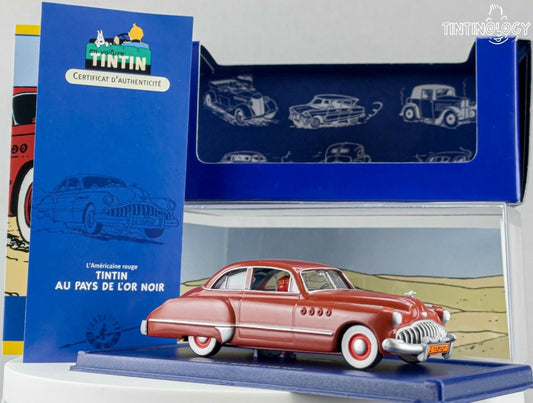 ATLAS TINTIN CAR # 10 Buick Roadmaster - Black Gold Herge model car 1/43 Scale