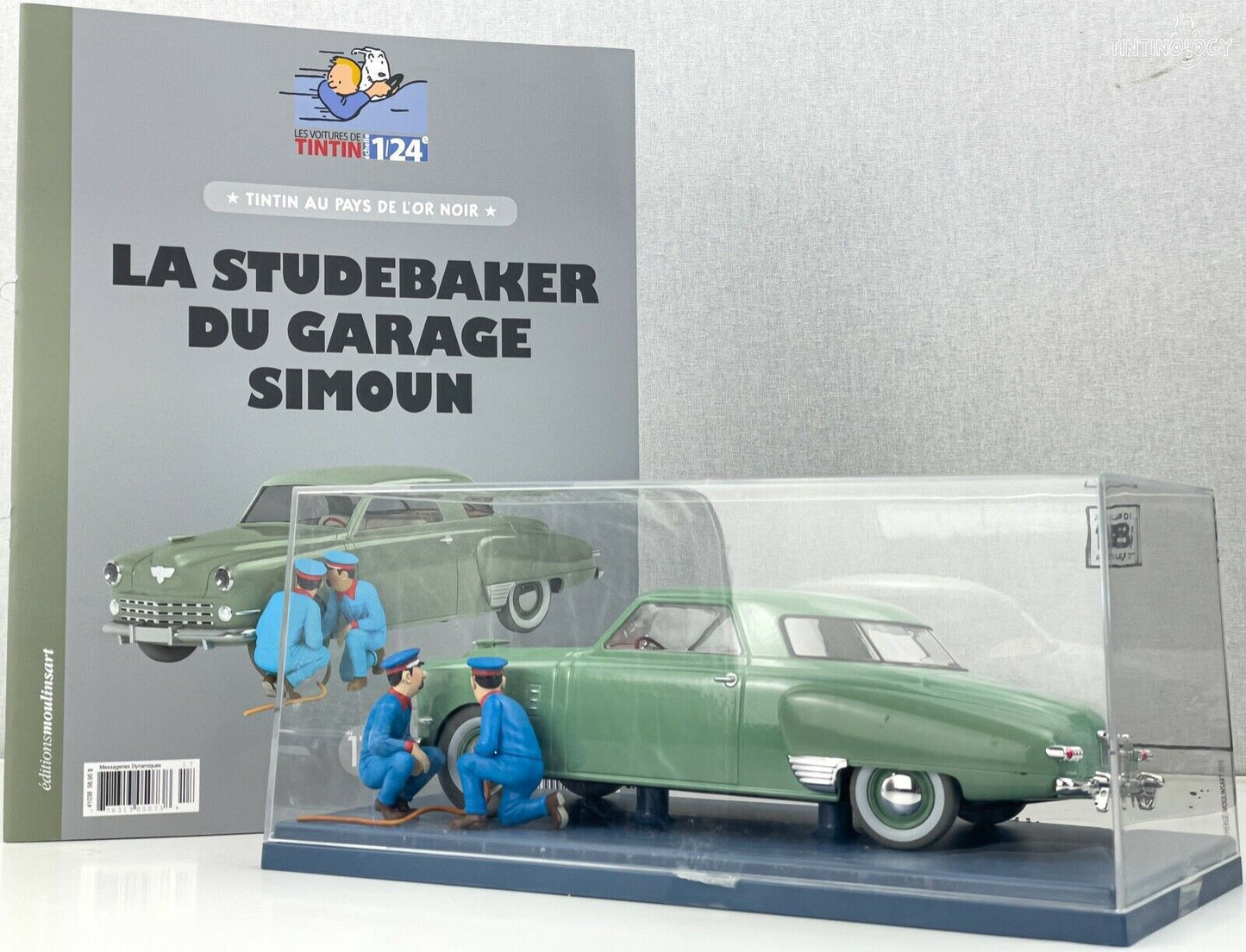 HACHETTE 1/24 Tintin Car #17 Studebaker Commander Land Black Gold Model Voiture